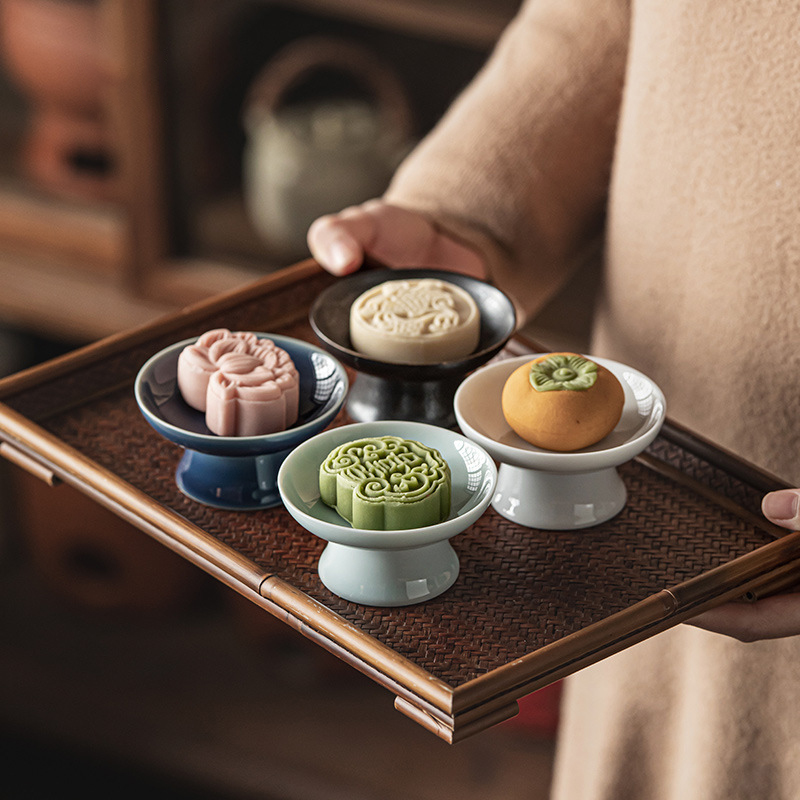 中式茶点盘小托盘坚果盘陶瓷