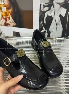 【LANXI  MOMO】时尚百搭女士黑色低跟气质小单鞋25DX570LX