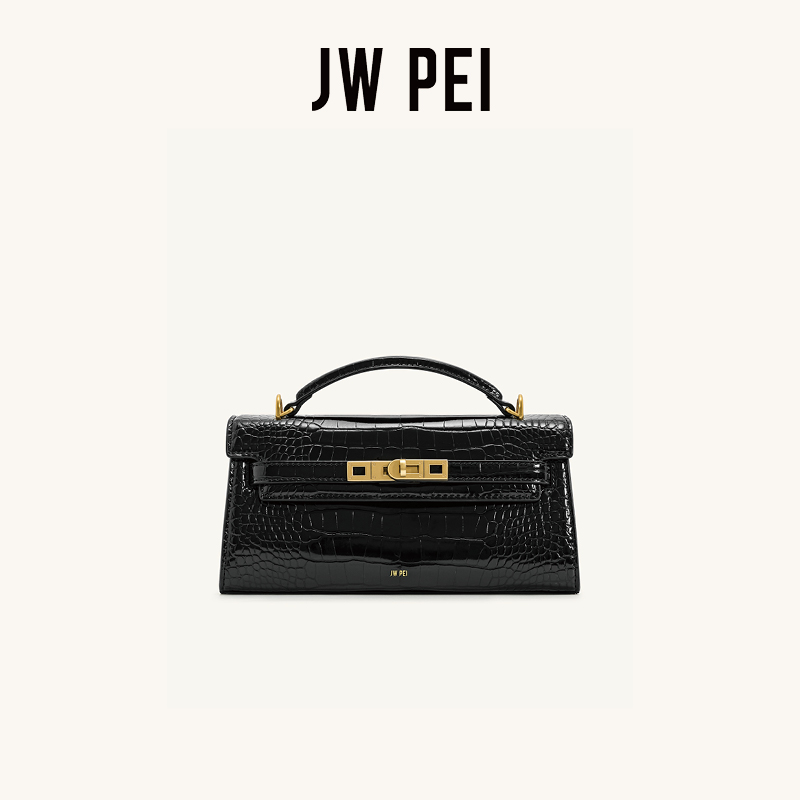JW PEI手提包Noor鳄鱼纹凯莉包新款高级手提斜挎包女士包包2T273