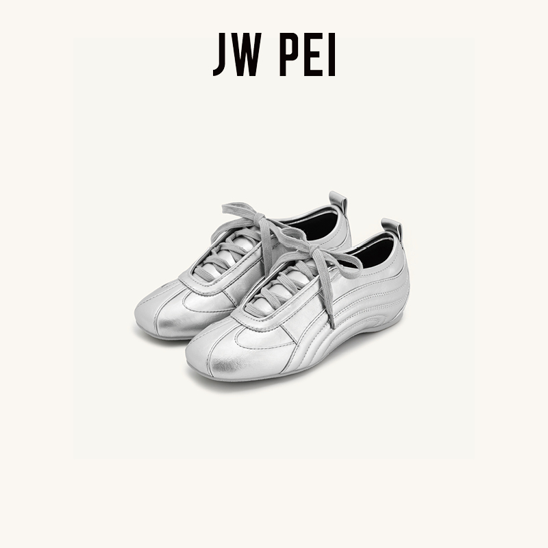 JW PEI低帮板鞋Ferne秋季时尚单鞋官方银色运动鞋女鞋鞋子