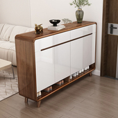 全实木鞋 柜家用门口新中式 入户实木玄关隔断柜一体靠墙阳台收纳柜