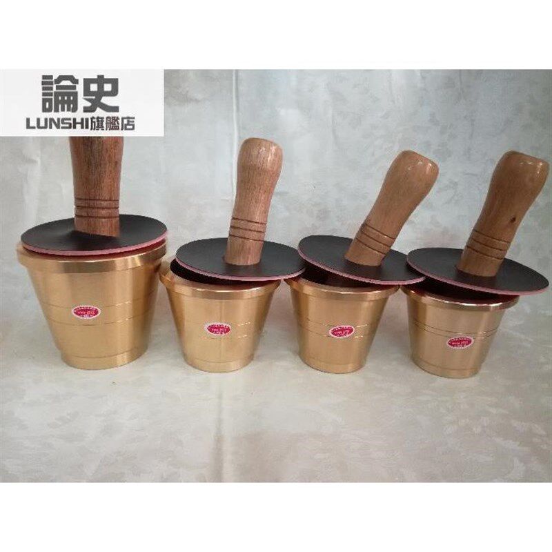 行韵蒜泥中药铜盅捣蒜器纯铜中号捣药研磨罐锤子蒜缸铜Z钟礼品家