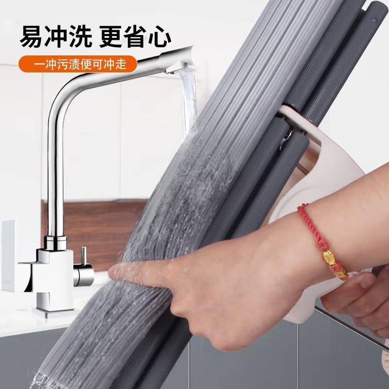 可立美拖把头通用滚轮胶棉插入式海绵替换头免手洗一U键拆卸3U连
