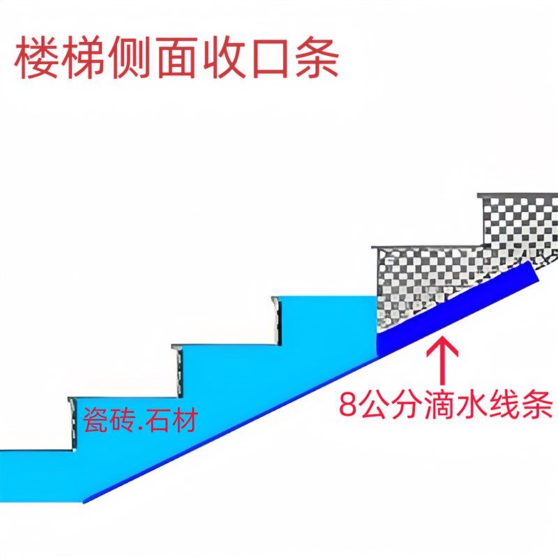 铝合金外墙瓷砖滴水条楼梯收口线条楼梯侧L边收口线条屋檐收口线