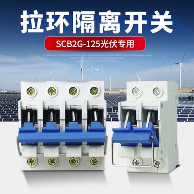 光伏并网导轨f式隔离开关4P100A 刀闸式断路器 拉环式 拉闸式