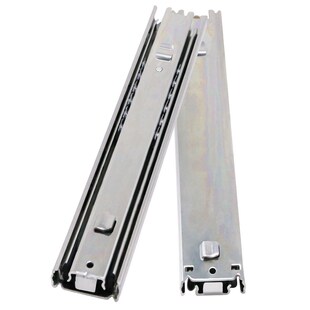 45宽钢珠卡扣抽屉滑轨滑道加厚插挂式工具N柜三节卡口滑动导轨轨