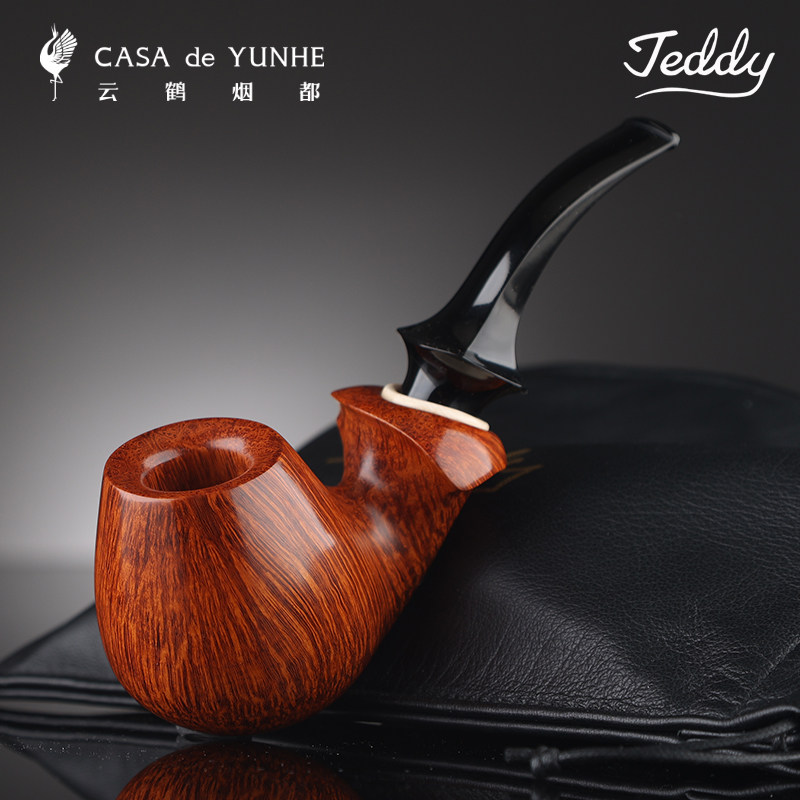云鹤丹麦Teddy泰迪手工石楠木烟斗光面苹果牙环双鹰级