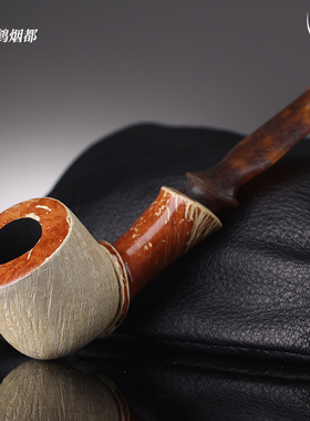 云鹤德国进口Uwe Maier乌维·迈尔手工石楠木烟斗白色台球直斗