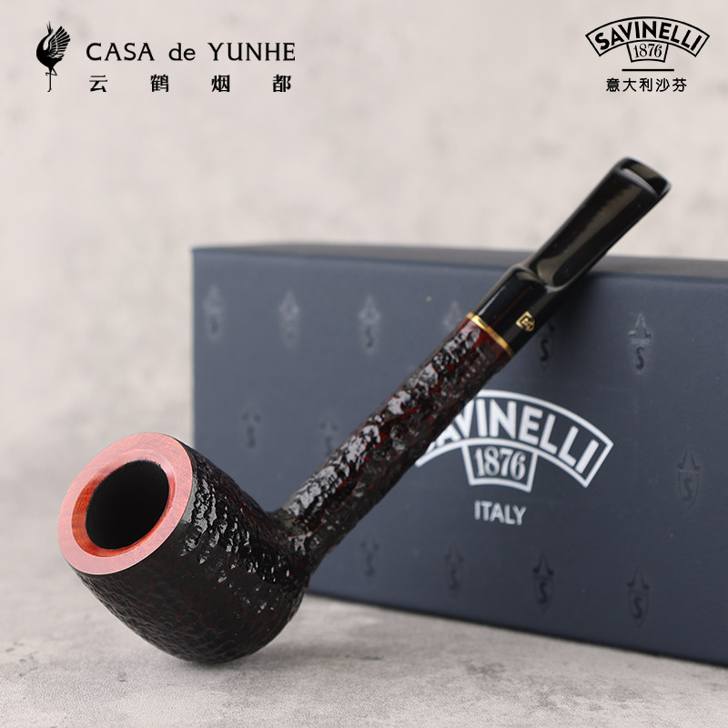 意大利Savinelli沙芬进口石楠木烟斗罗马麻面 P104R 701