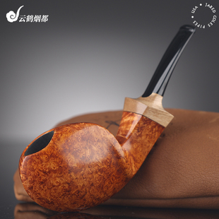 云鹤美国Jared Coles贾里德·科尔斯手工石楠木烟斗光面河豚木环