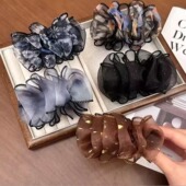 复古碎花丸子头马尾夹发夹固定神器发饰女新款 后脑勺头发抓夹头饰