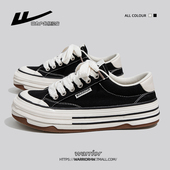 帆布鞋 女款 女2025新款 回力女鞋 冬季 轻便黑色厚底板鞋 休闲运动鞋 子