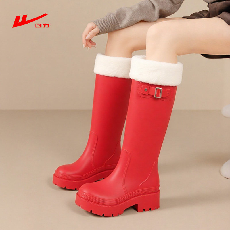 回力旗舰店新款户外加绒雨鞋女款图片