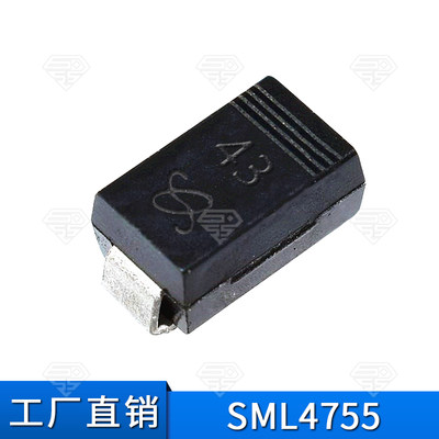 贴片稳压二极管SML4755 1SMA4755A/ 大芯片丝印43 43V 1W±5%