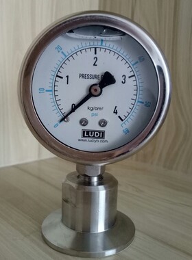 YTPMF-60BFMC卡箍式不锈钢卫生型卡盘隔膜压力表 快装式505mm