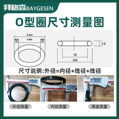 氟胶O型圈线径5.5mm外径30-1000大尺寸密封圈耐高温橡胶o型密封圈