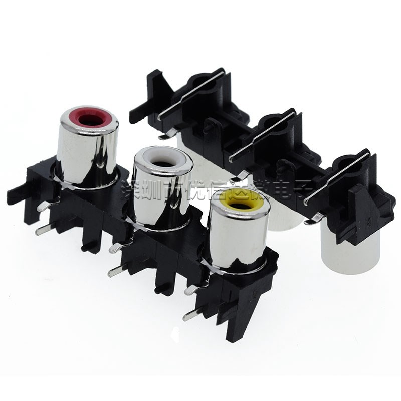 三位RCA母座3位 RCnA插座AV莲花插座 音频插座 3孔插座 AV3-8.4-1