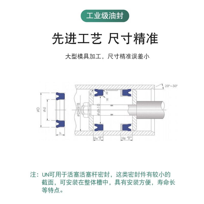 氟胶UN液压油缸油封Y型200/204/205/208*215/220/225*12*15/18*20