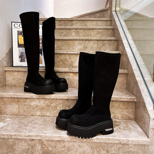 厚底松糕小个子7cm显瘦过膝女鞋