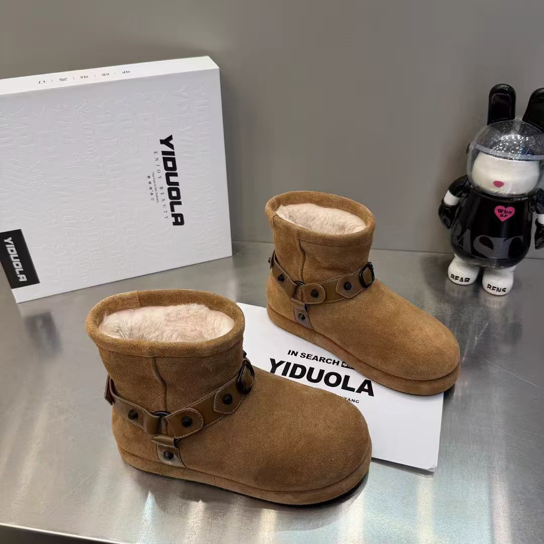 毛毛保暖棉鞋百搭休闲平底鞋