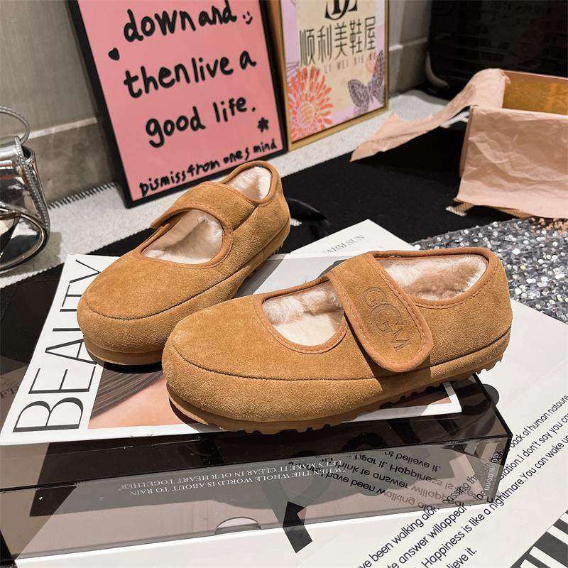 欧货真皮一字玛丽珍羊毛毛鞋博肯鞋复古加绒豆豆鞋丑萌面包鞋女鞋,女鞋,乐福鞋（豆豆鞋）,淘宝优惠券,粉丝福利购,淘宝优惠卷