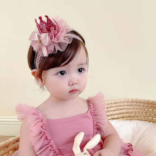 超洋气小公主婴儿立体皇冠发带