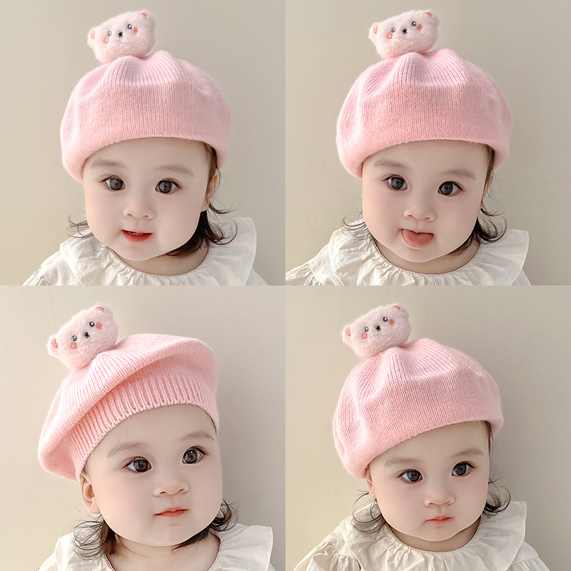 超萌可爱婴儿毛线贝雷帽