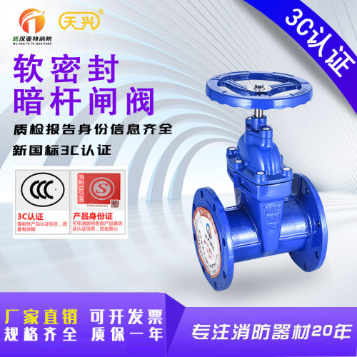 球墨铸铁暗杆弹性软密封法兰闸阀Z45X-16QDN80消防阀门DN60DN100