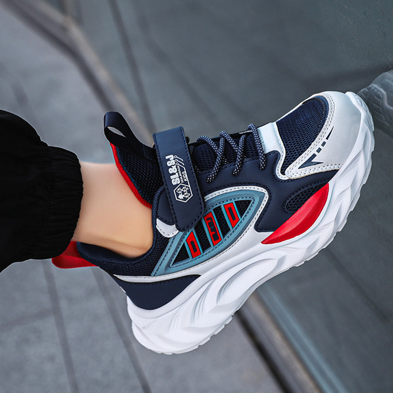 男童运动鞋春秋款2024新款秋季中大童双网面透气学生男孩儿童鞋子