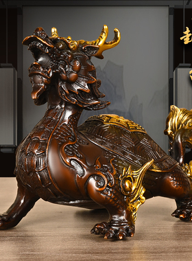 铜龙龟摆件纯铜八卦头龟