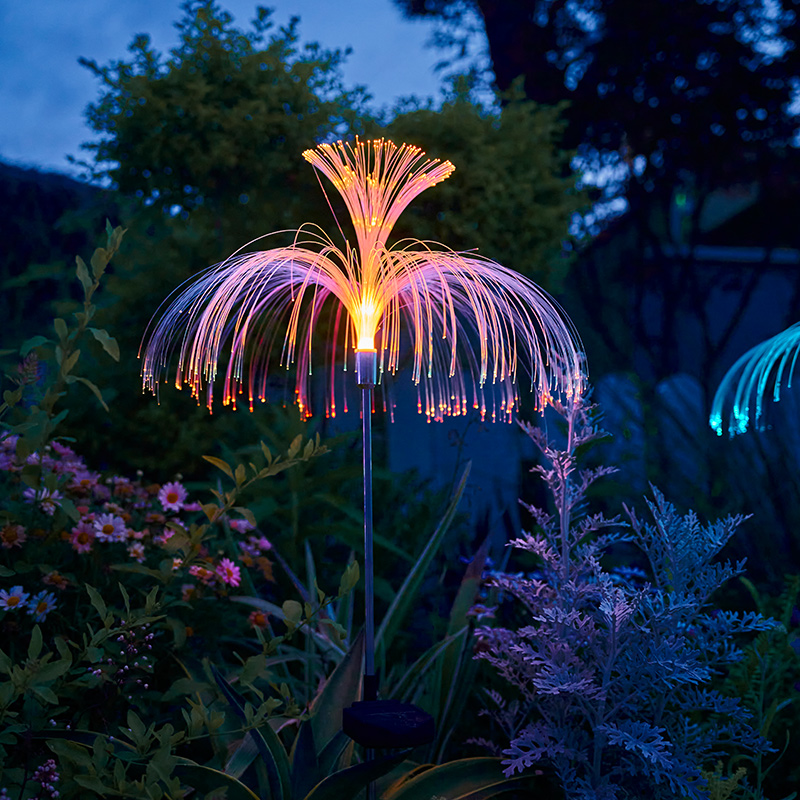 太陽能燈水母燈光纖燈變色庭院燈