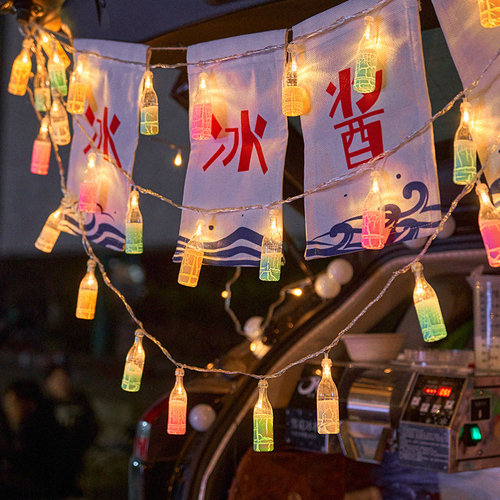 夜市摆摊氛围灯酒瓶生日露营彩灯