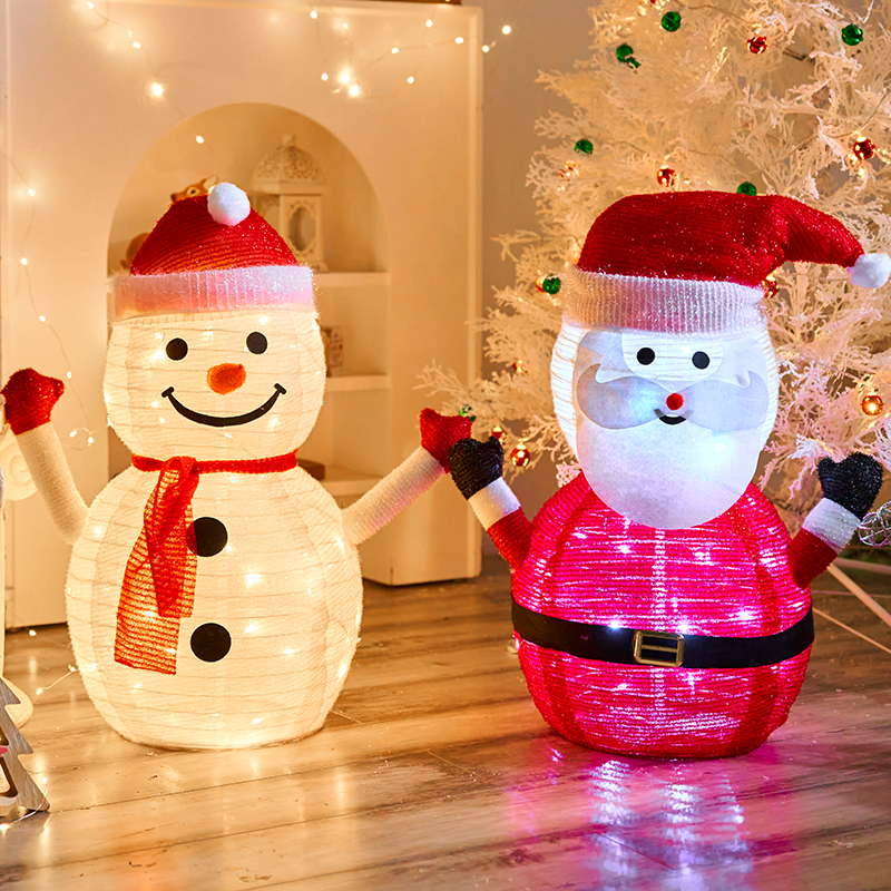 圣诞雪人老人发光礼盒创意造型灯