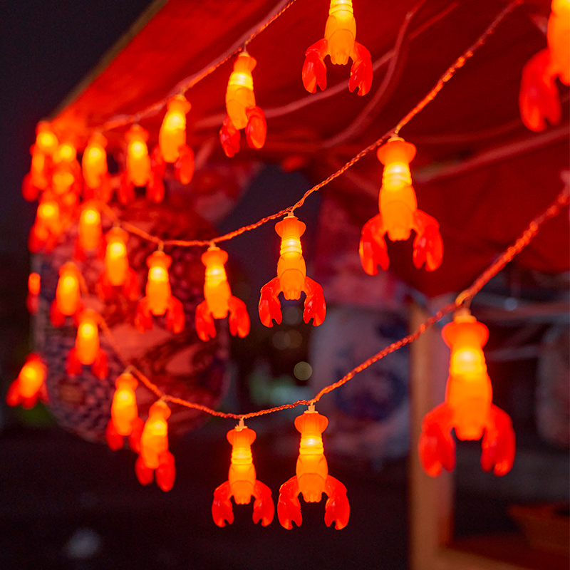 led小彩灯夜市摆摊氛围灯排挡夜宵龙虾烧烤地摊电瓶专用USB装饰灯