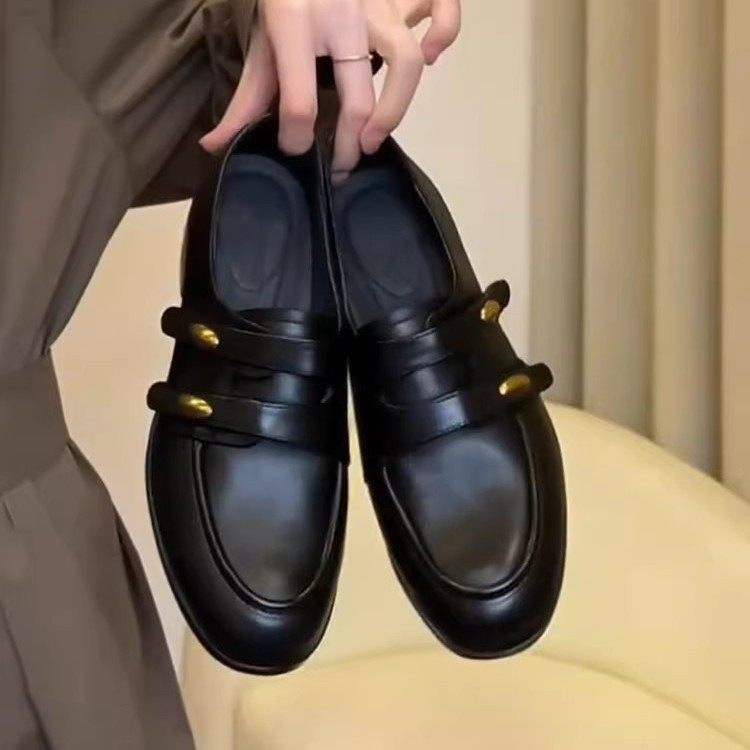 现货版~复古擦色绑带乐福鞋平底豆豆鞋一脚蹬单鞋女英伦风小皮鞋,女鞋,高帮鞋,淘宝优惠券,粉丝福利购,淘宝优惠卷