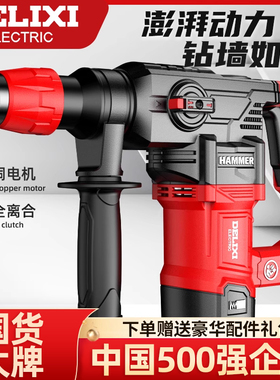 德力西电锤电镐电钻工业级大功率冲击钻打混凝土两用家用电锺搞