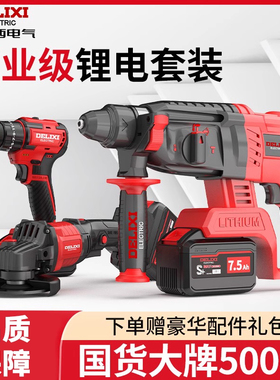 德力西无刷充电式电锤电镐三用大功率混凝土锂电池工业冲击电钻