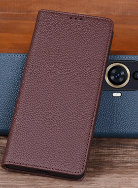 适用于华为Nova11手机保护套真皮全包Nova11Pro卵石纹翻盖商务防摔新款制作Nova11Ultra男女款