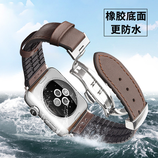 watch4表带真皮 适用于 iwatch4真皮苹果表带 apple