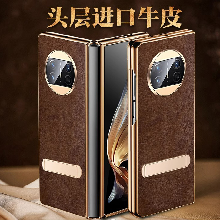 适用于华为MateX5真皮手机壳X3典藏版全包镜头支架防摔高档壳膜一体metex5奢华保护套中轴铰炼商务外壳