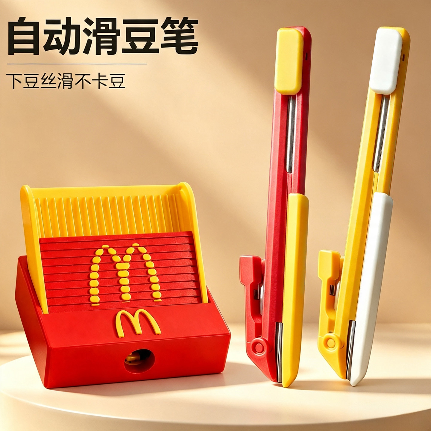 麦当劳免摇按压滑拼豆笔两件套图片