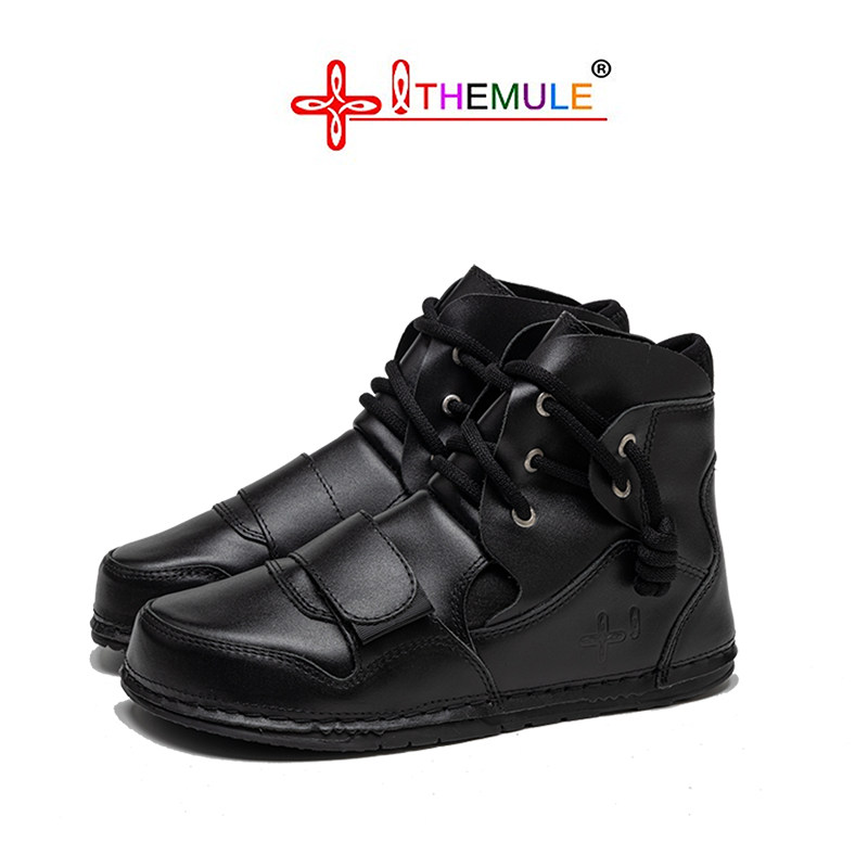 THEMULE切尔西短靴女真皮马丁靴高帮丑萌鞋小众宽楦鞋男秋冬加