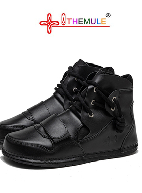THEMULE切尔西短靴女真皮马丁靴高帮丑萌鞋小众宽楦鞋男秋冬加绒