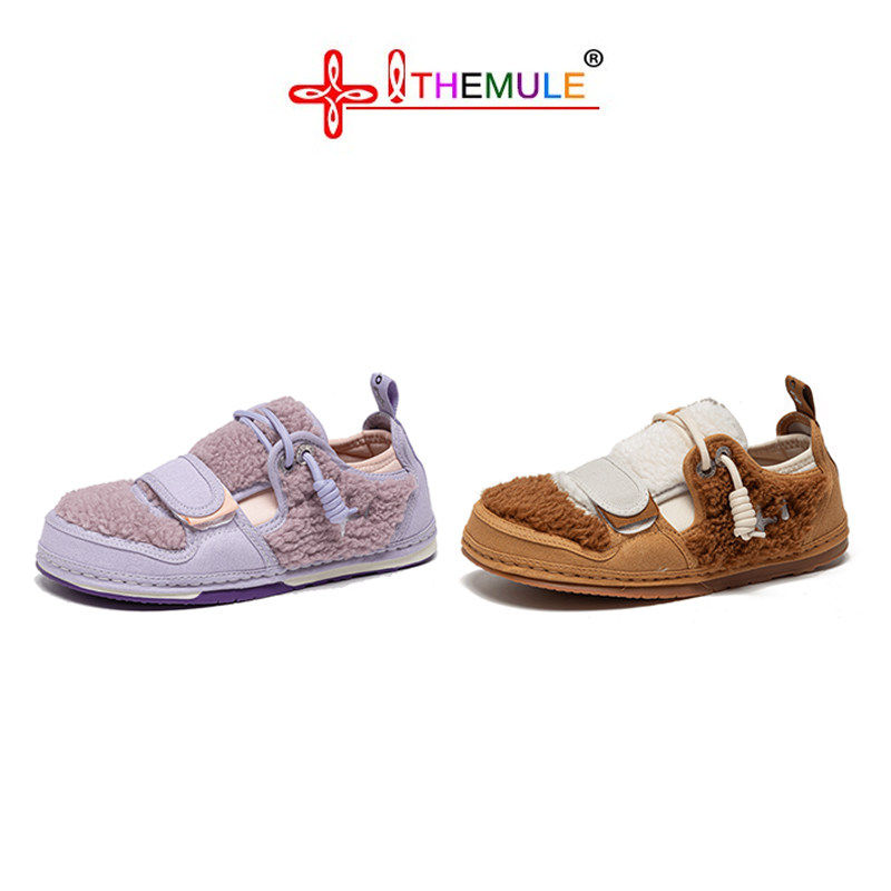 THEMULE丑萌鞋女帆布鞋ins小众丑鞋国潮毛毛鞋拼色加绒加棉