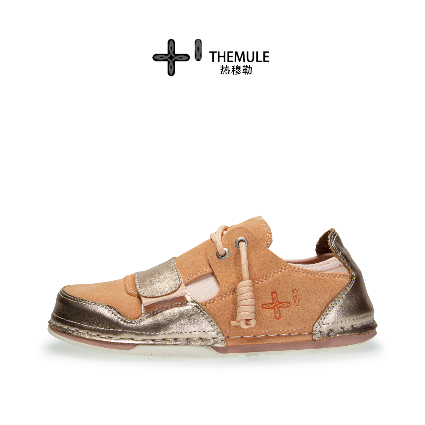 THEMULE丑萌鞋显脚小翻毛皮春秋女鞋魔术贴大头鞋男休闲板鞋赤脚