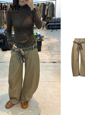 Near4rest 国内现货 米黄色条纹腰带长裤CodeMe买手店