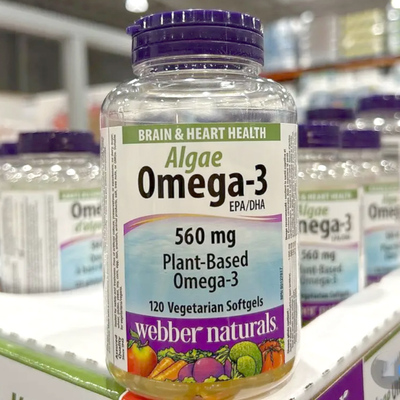 加拿大直邮 Webber韦博海藻油Omega-3 DHA 支持眼脑健康120粒