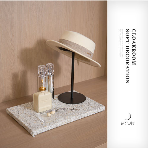 MOON慕空间样板房衣帽间女士梳妆台摆件香薰帽子托盘软装饰品陈列