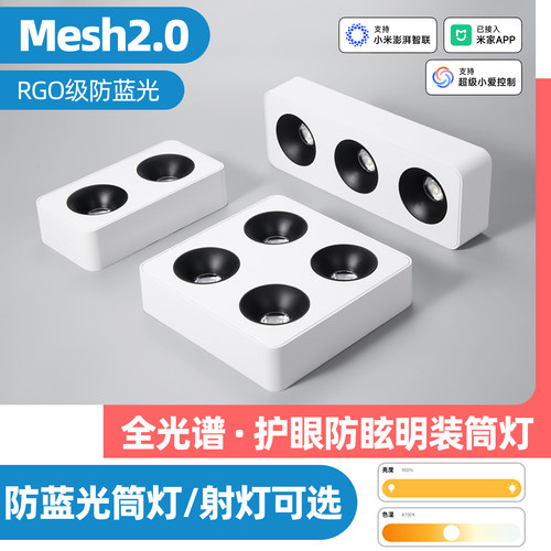 智能调光明装斗胆灯全光谱护眼