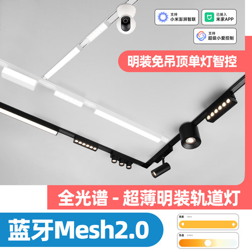 智能mesh2.0超薄明装磁吸轨道灯